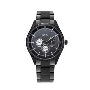 Orzu Watches - ORZU Multifunction Black Dial Men's Watch
