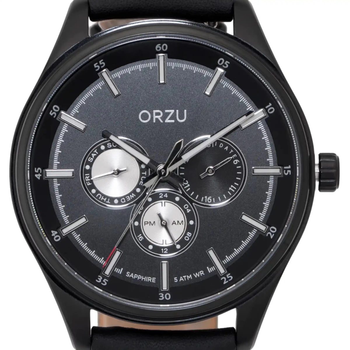 Orzu Watches - ORZU Multifunction Black Dial Men's Watch