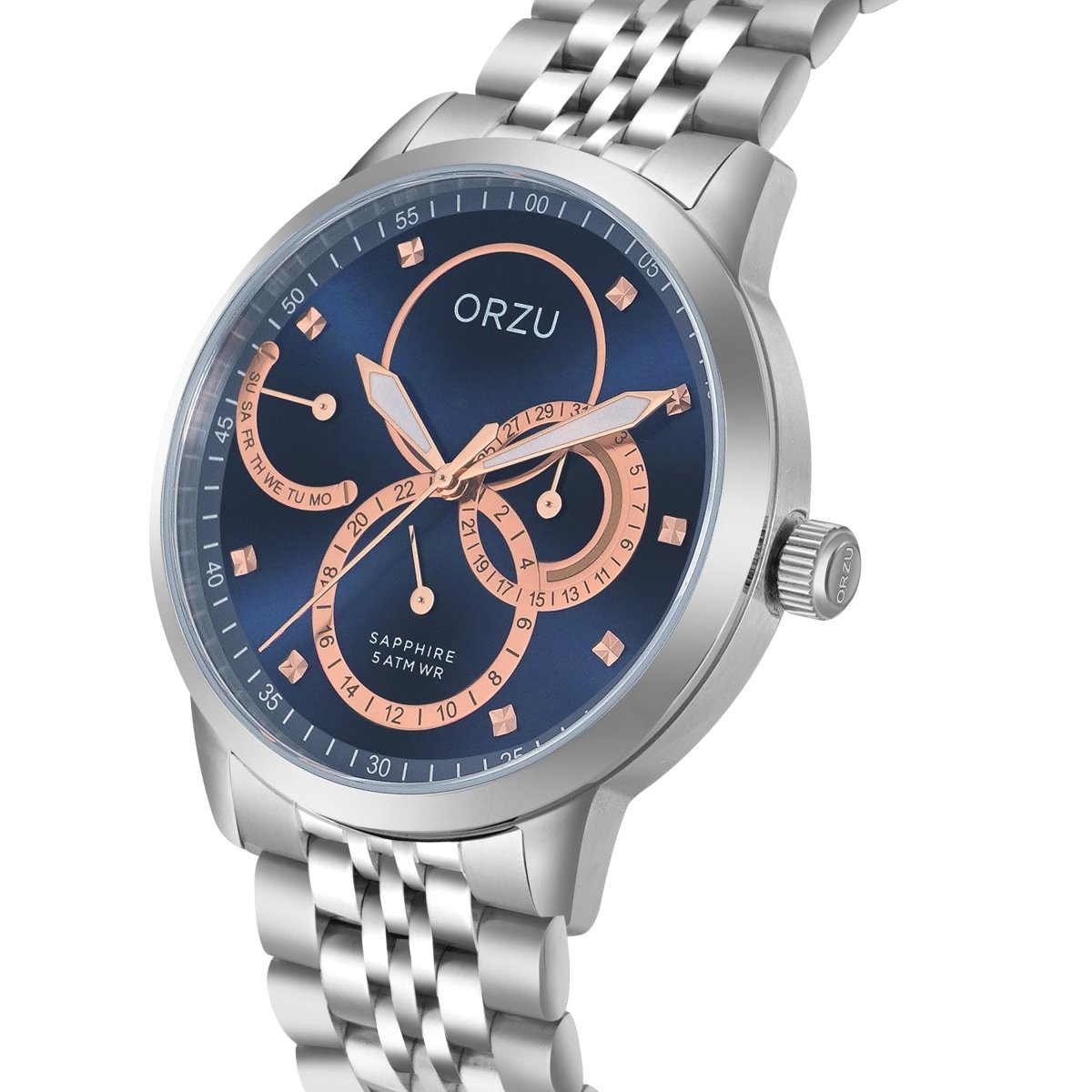 Orzu Watches - ORZU Multifunction Blue Dial Men's Watch