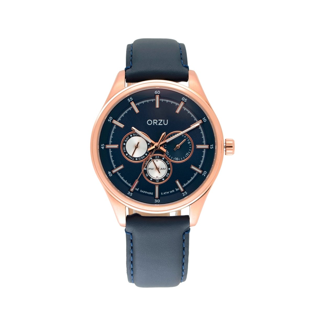 Orzu Watches - ORZU Multifunction Blue Dial Men's Watch