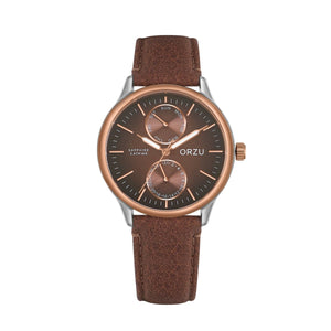 Orzu Watches - ORZU Multifunction Brown Dial Men's Watch