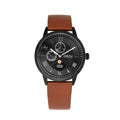 Orzu Watches - ORZU Multifunction Moon Phase Black Dial Men's Watch