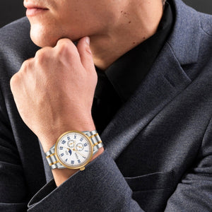 Orzu Watches - ORZU Multifunction Moon Phase White Dial Men's Watch