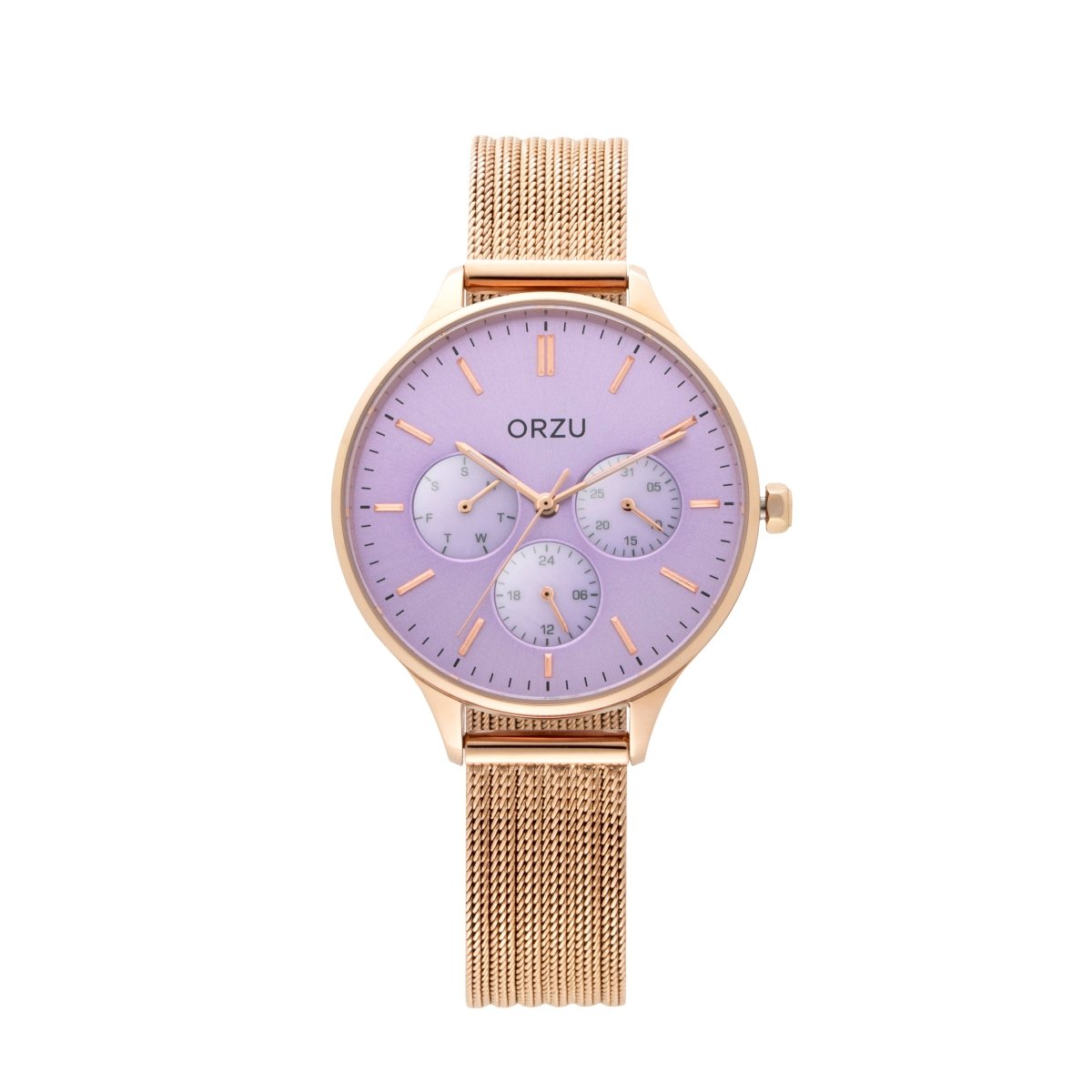 Orzu Watches - ORZU Multifunction Purple Dial Women's Watch