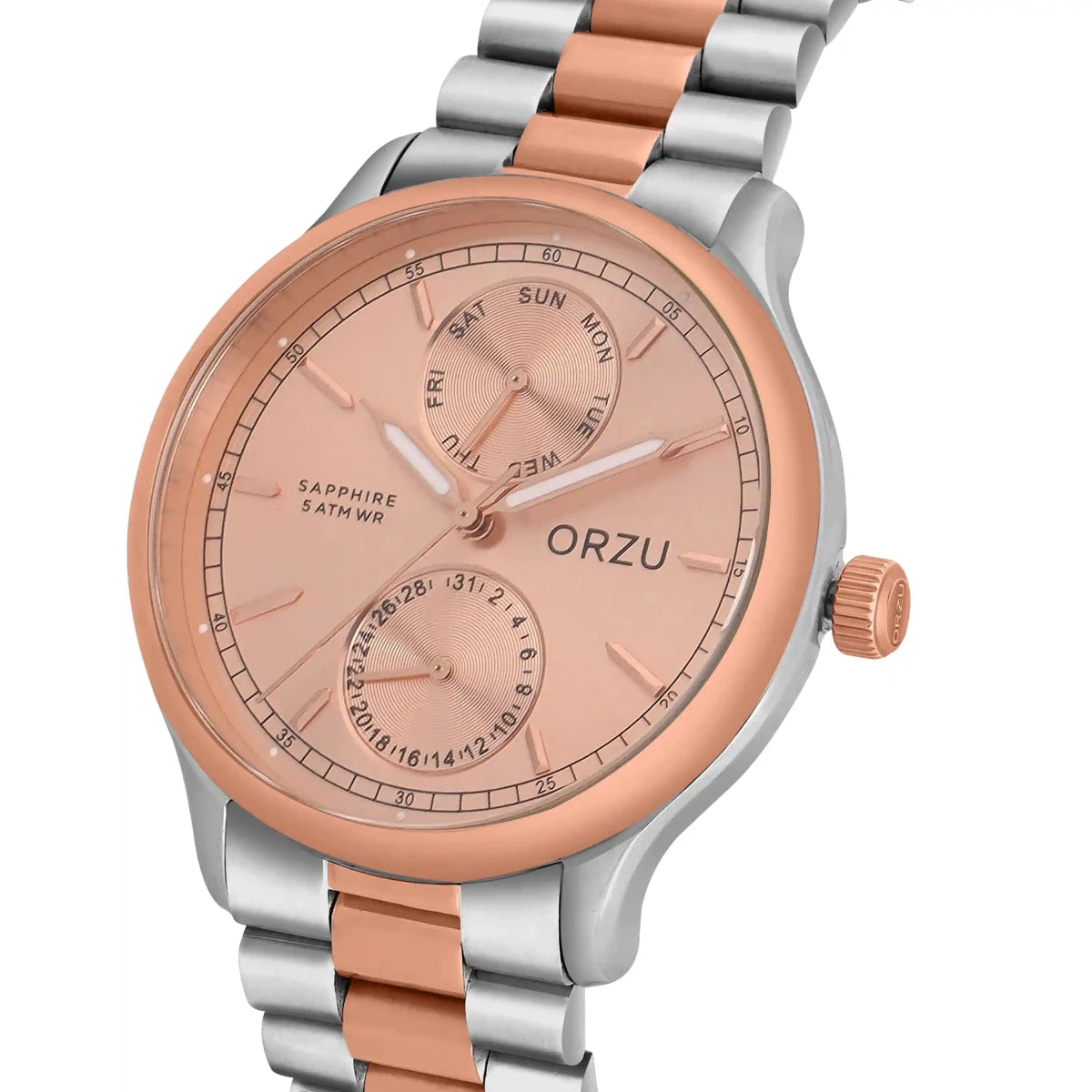 Orzu Watches - ORZU Multifunction Rose Gold Dial Men's Watch