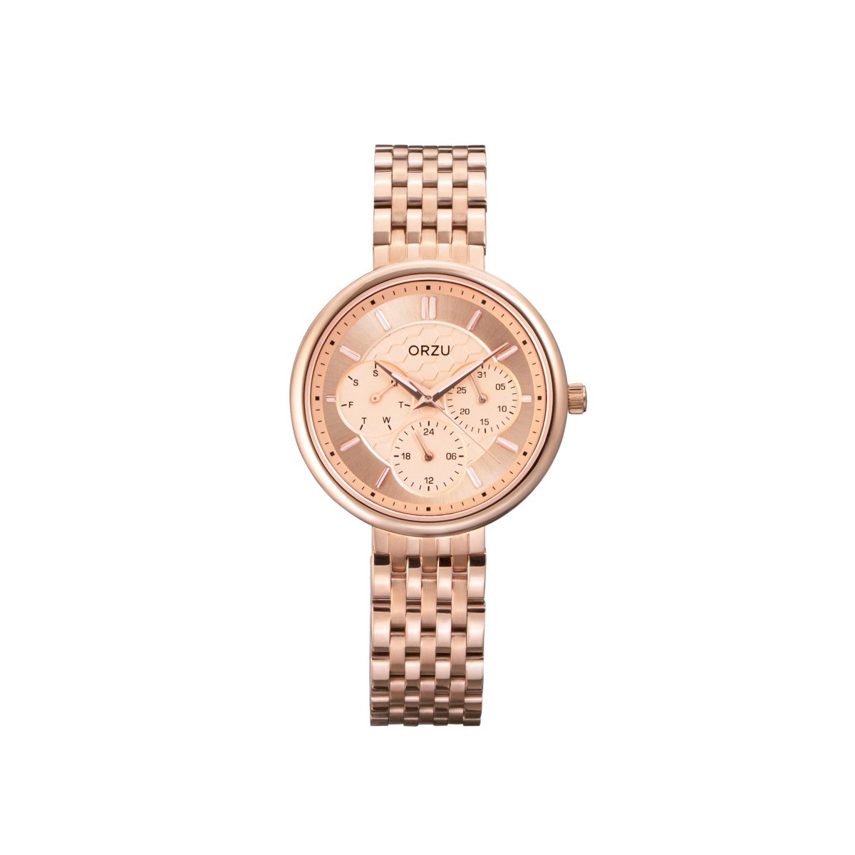 Orzu Watches - ORZU Multifunction Rose Gold Dial Women's Watch