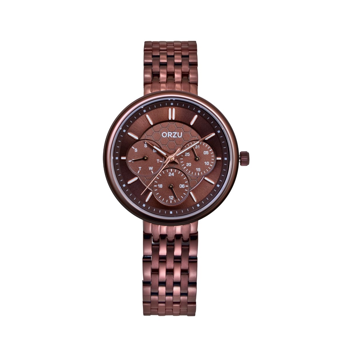 Orzu Watches - ORZU Multifunction Rose Gold Dial Women's Watch