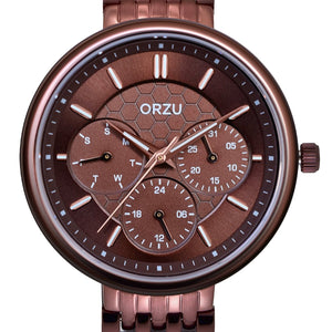 Orzu Watches - ORZU Multifunction Rose Gold Dial Women's Watch