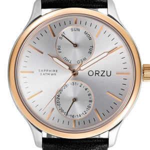 Orzu Watches - ORZU Multifunction Silver Dial Men's Watch