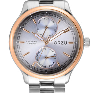 Orzu Watches - ORZU Multifunction Silver Dial Men's Watch