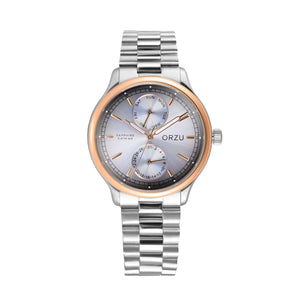 Orzu Watches - ORZU Multifunction Silver Dial Men's Watch