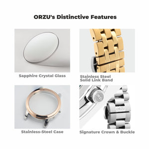 Orzu Watches - ORZU Multifunction Silver Dial Men's Watch