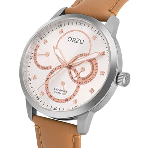 Orzu Watches - ORZU Multifunction Silver Dial Men's Watch