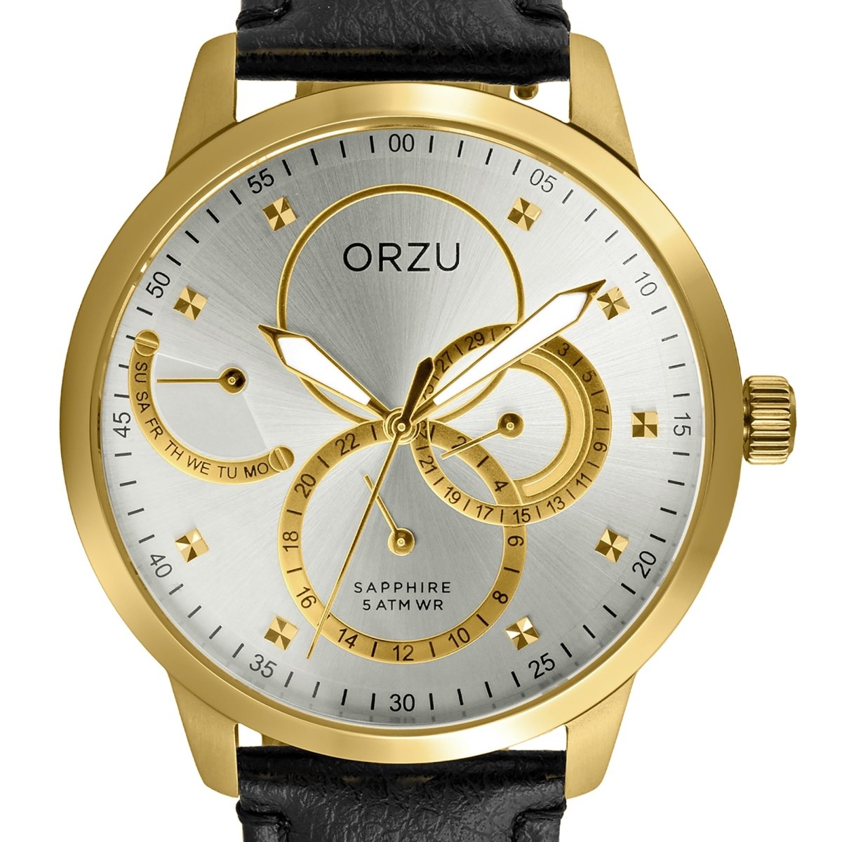 Orzu Watches - ORZU Multifunction Silver Dial Men's Watch