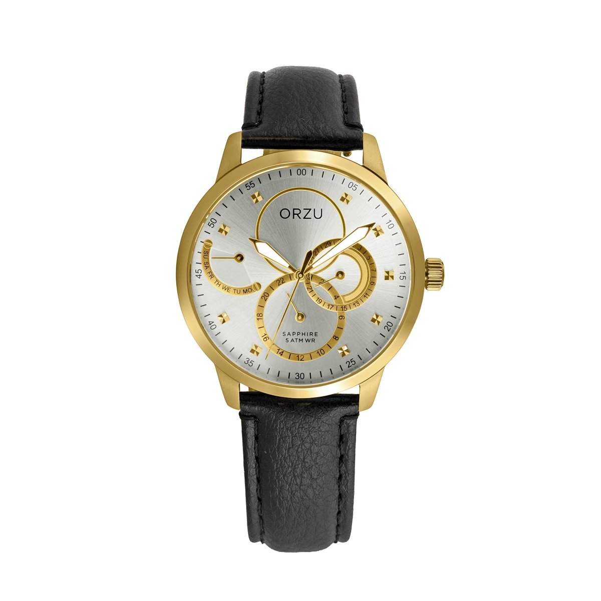 Orzu Watches - ORZU Multifunction Silver Dial Men's Watch