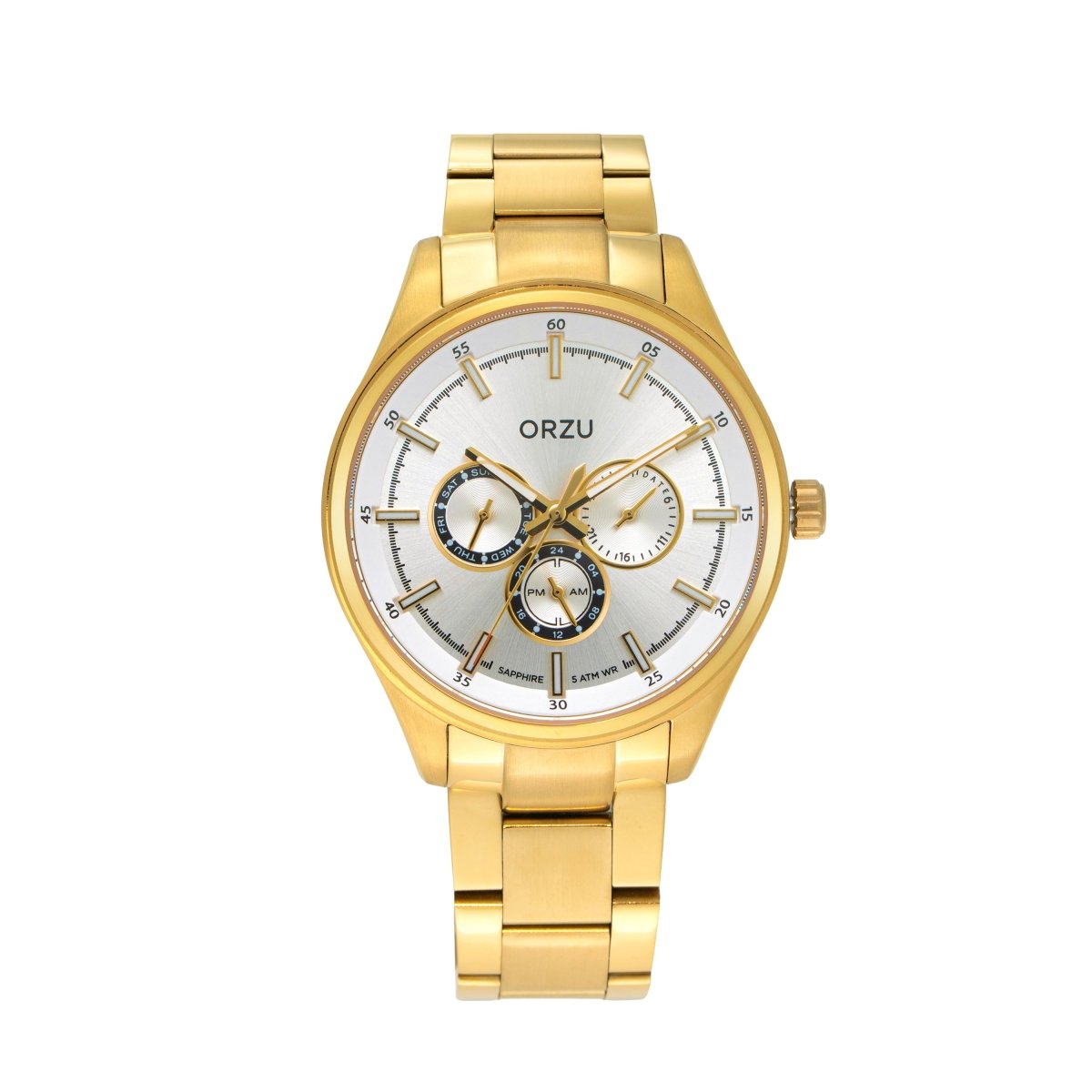 Orzu Watches - ORZU Multifunction White Dial Men's Watch