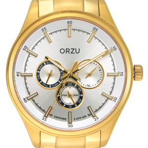 Orzu Watches - ORZU Multifunction White Dial Men's Watch