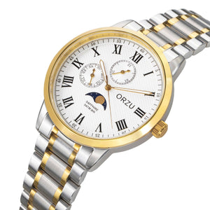 Orzu Watches - Pearl White Multifunction - Solid Stainless Steel
