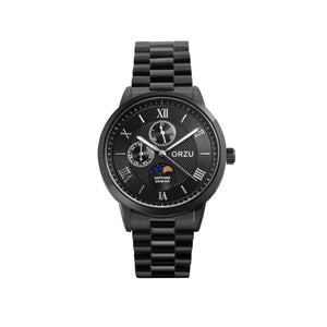 Orzu Watches - Sable Black Multifunction - Solid Stainless Steel